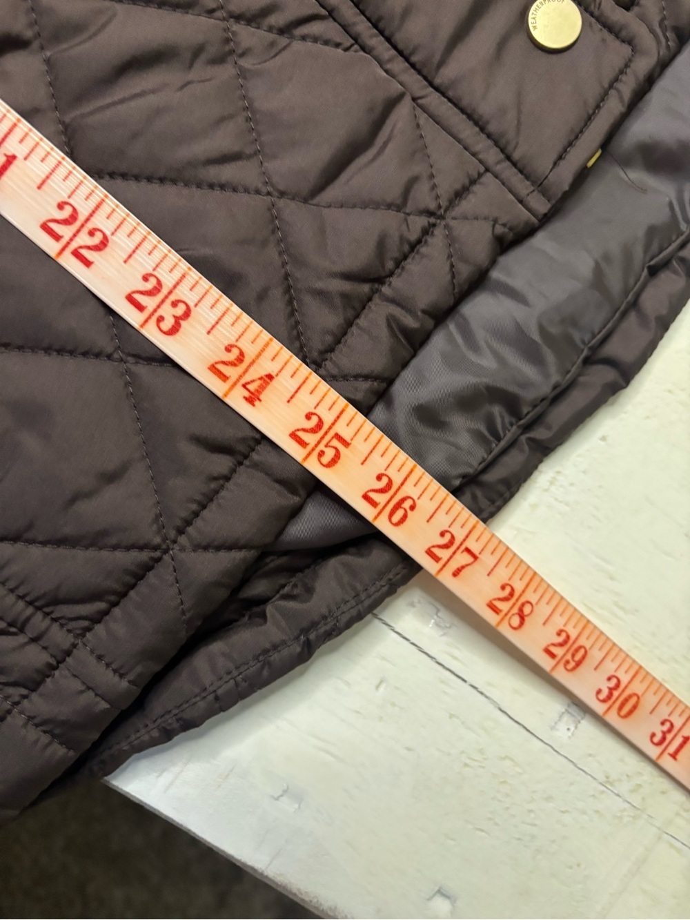 Weatherproof Womens Quilted Puffer Vest Brown Gold Accent Size Medium New - Picture 4 of 7